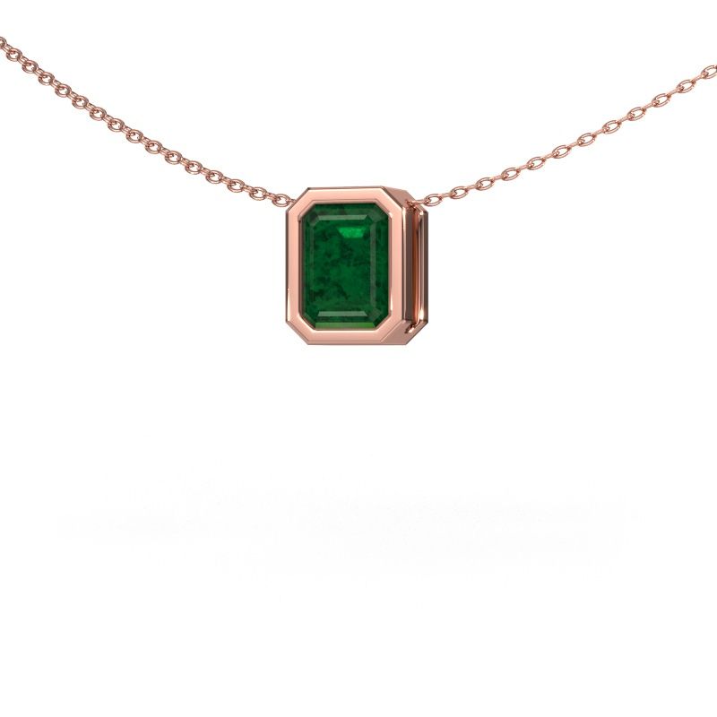 Pendant Lavon EME 585 rose gold emerald 8x6 mm