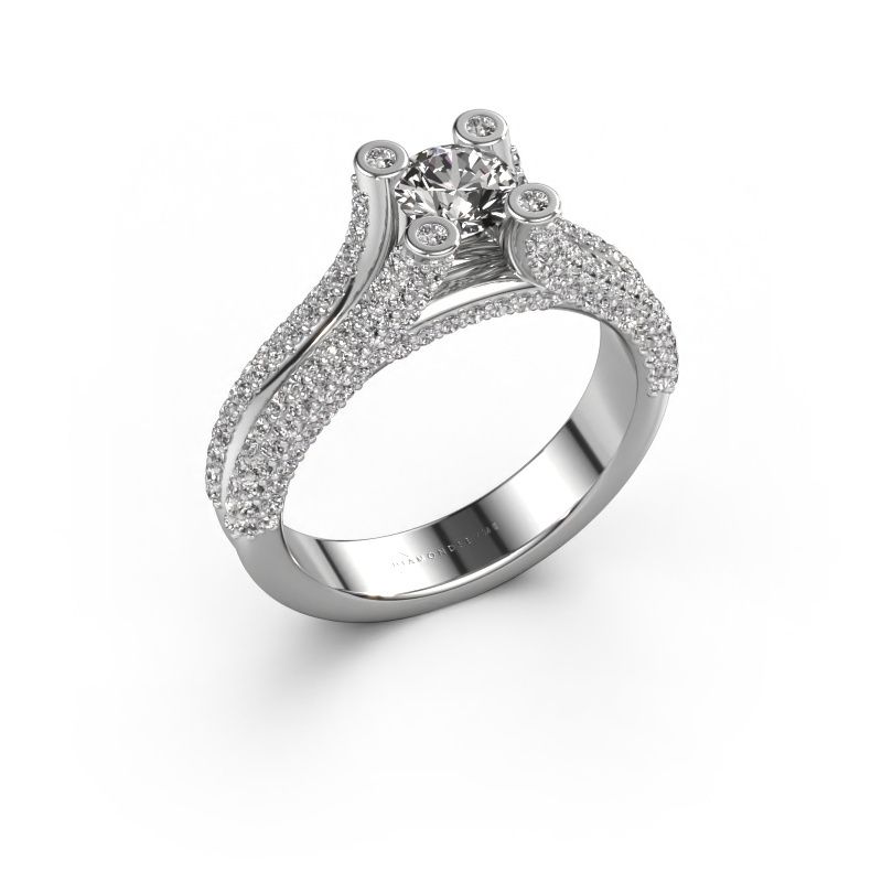 Verlovingsring Stefanie 2 585 witgoud zirkonia 5 mm