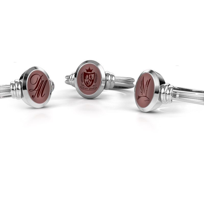 Afbeelding van Pinkring Jake 1<br/>950 platina<br/>Carneool 10x8 mm