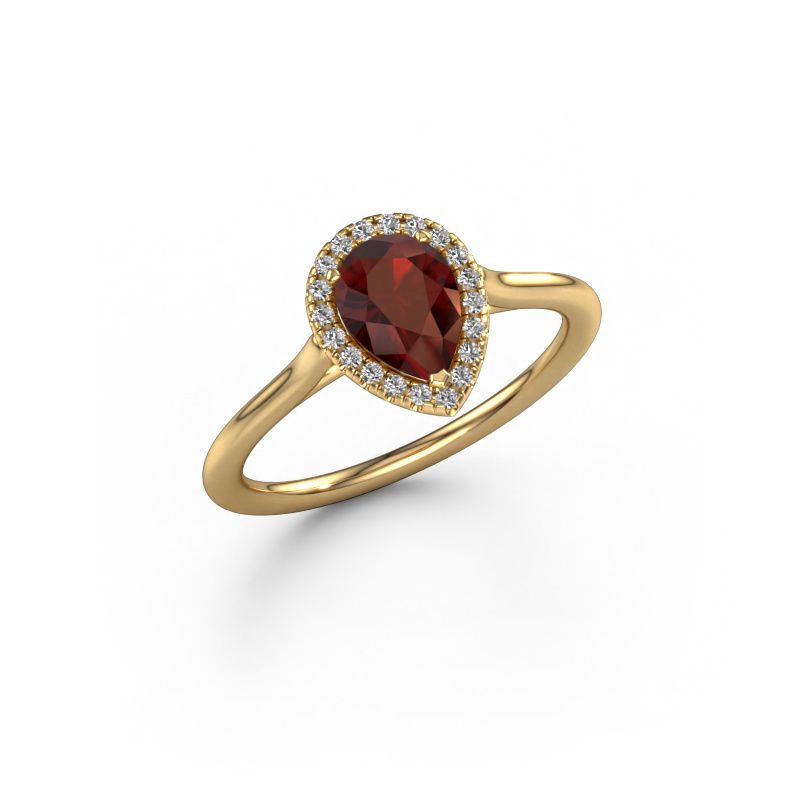 Engagement ring Seline per 1 585 gold garnet 7x5 mm