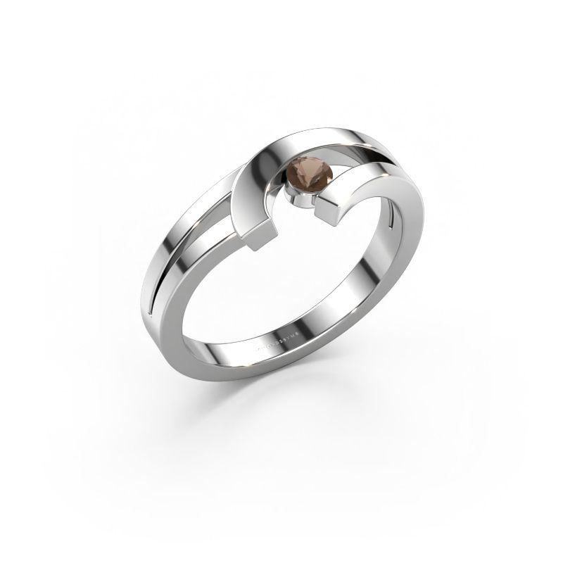 Ring Yentl 585 Weißgold Rauchquarz 3 mm