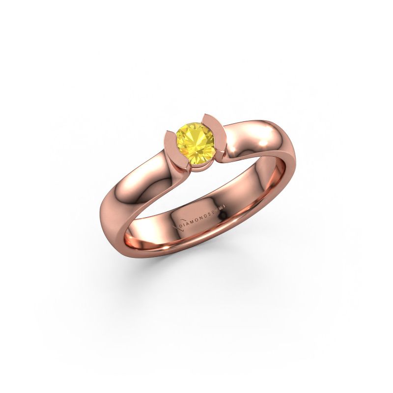 Ring Ophelia 585 rose gold yellow sapphire 4.2 mm