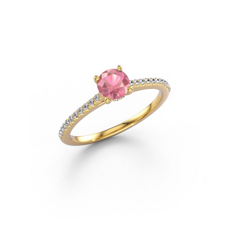 Engagement ring Sophie RND 585 gold tourmaline pink 5 mm