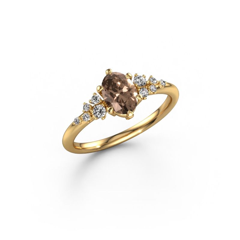 Ring Royce OVL 585 gold brown diamond 0.70 crt