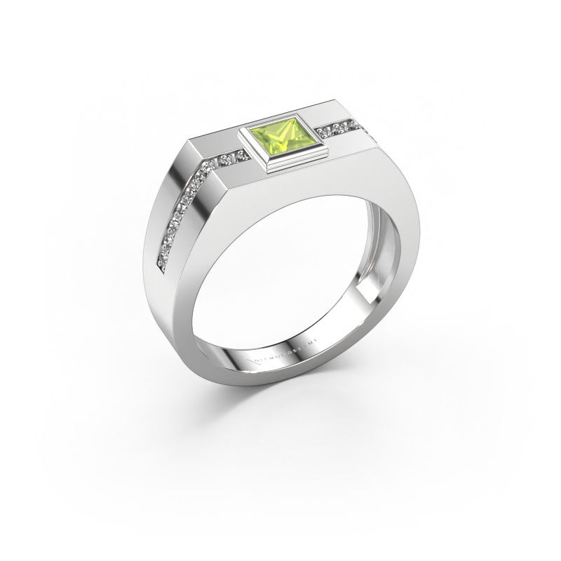 Men's ring Robertus 2 585 white gold peridot 4 mm