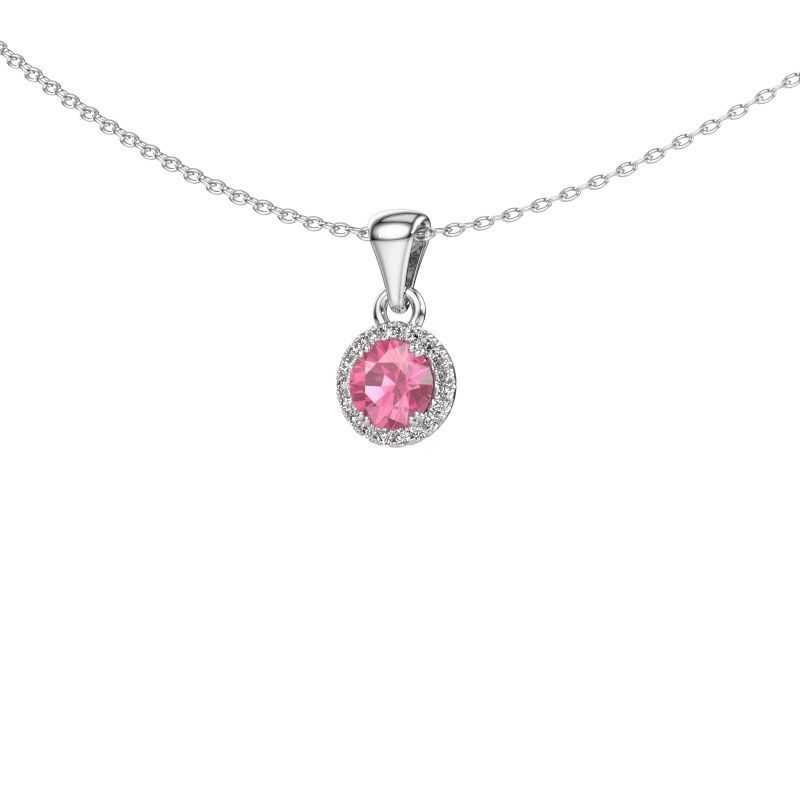 Anhänger Seline rnd 585 Weißgold Pink Saphir 4.7 mm