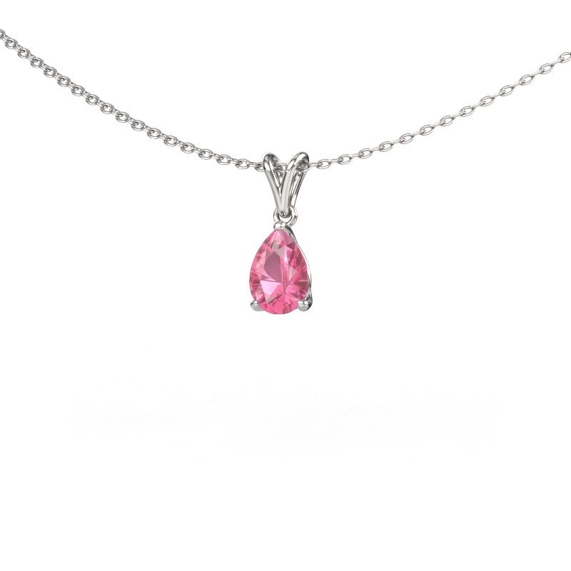 Pendant Sam PER 950 platinum pink sapphire 7x5 mm