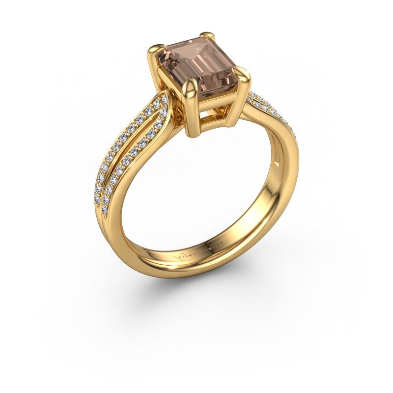 Bague de fiançailles Antonia eme 2 585 or jaune diamant brun 3.73 crt