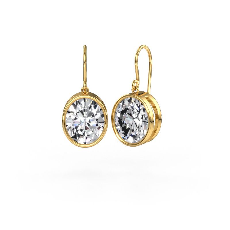 Earrings Lavon OVL 585 gold lab grown diamond 10.10 crt