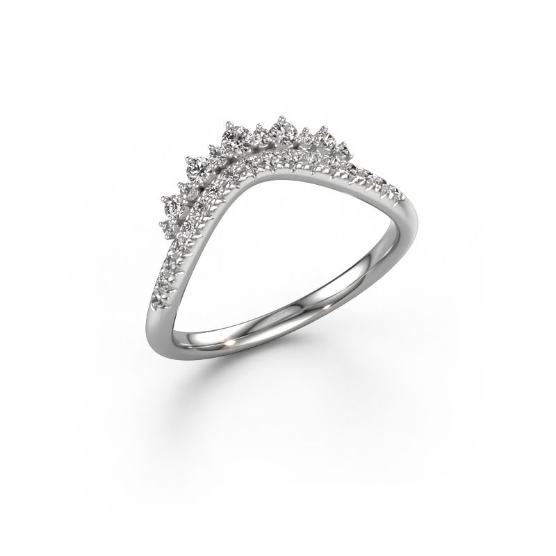 Bague superposable Nica B 585 or blanc diamant synthétique 0.282 crt