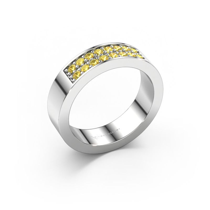 Stackable ring Catharina 5 950 platinum yellow sapphire 1.7 mm