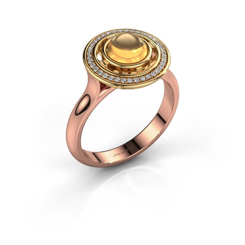 Afbeelding van Ring Salima<br/>585 rosé goud<br/>Citrien 6 mm