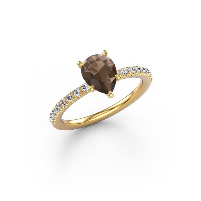 Verlobungsring Crystal PER 2 585 Gold Rauchquarz 8x6 mm