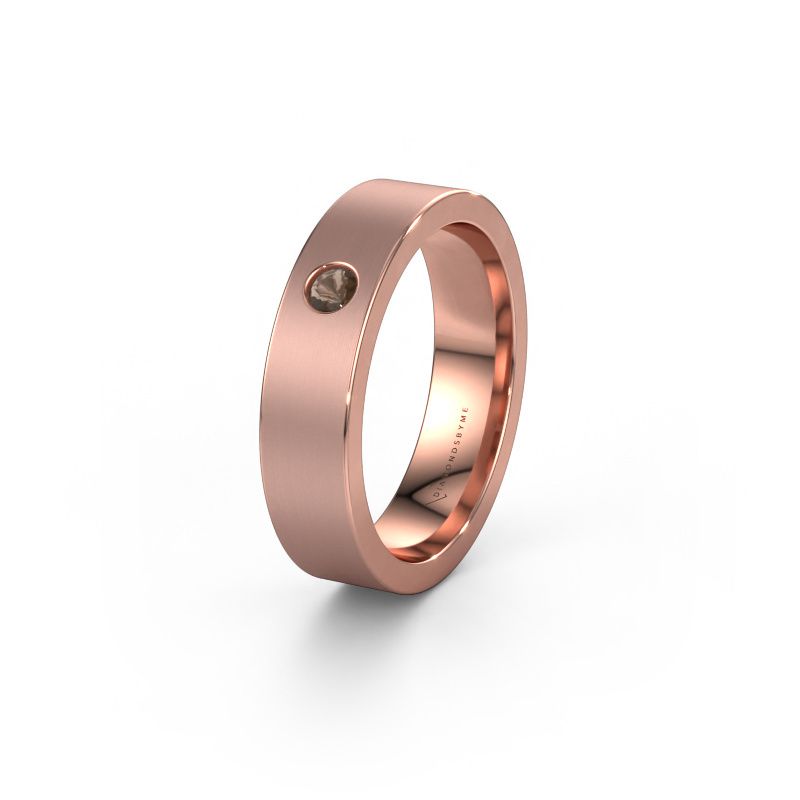 Wedding ring WH0101L15BM 585 rose gold smokey quartz ±0.20x0.08 in