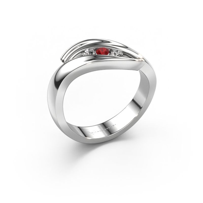 Ring Erin 585 white gold ruby 2.4 mm