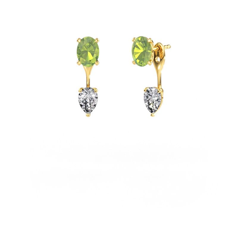Pendants d'oreilles Kate OVL-PER 585 or jaune péridot 7x5 mm