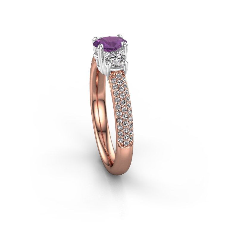 Image of Engagement Ring Marielle Ovl<br/>585 rose gold<br/>Amethyst 6.5x4.5 mm