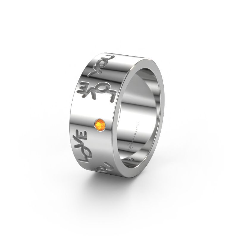 Trouwring Namering 5 950 platina ±8x1.8 mm
