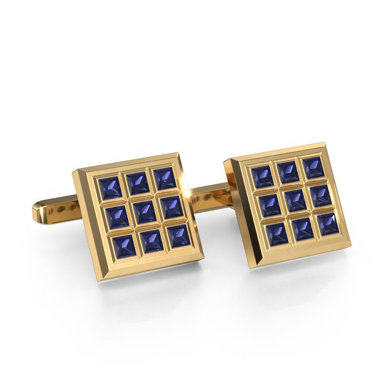 Cufflinks Clen 585 gold sapphire 3 mm
