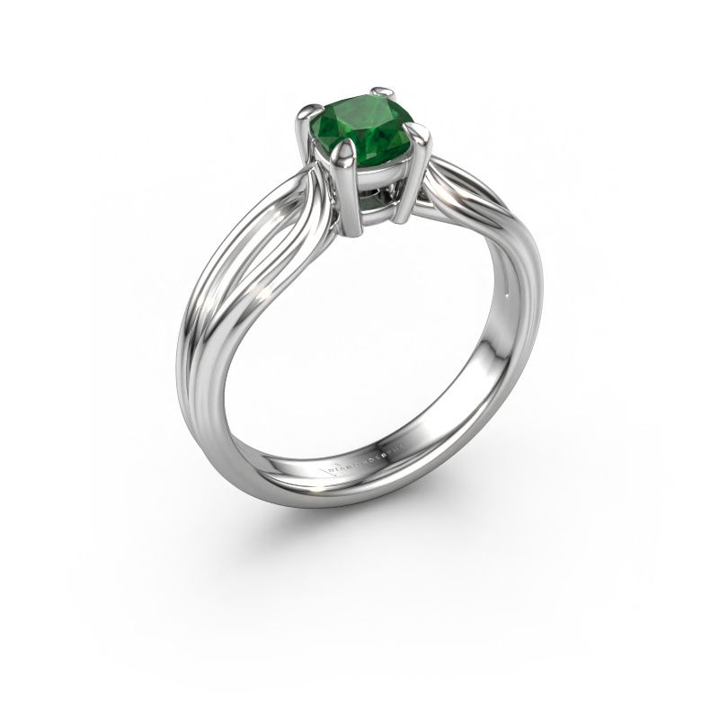 Verlobungsring Antonia cus 1 950 Platin Smaragd 5 mm
