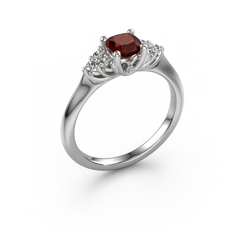 Bague de fiançailles Felipa CUS 950 platine grenat 5 mm