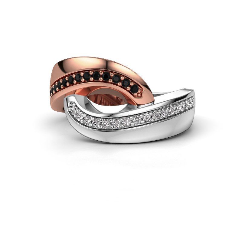 Afbeelding van Ring Sharita<br/>585 rosé goud<br/>Zwarte diamant 0.264 crt