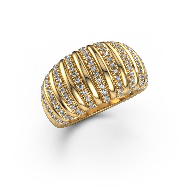 Ring Dawn 12mm 585 gold diamond 0.515 crt