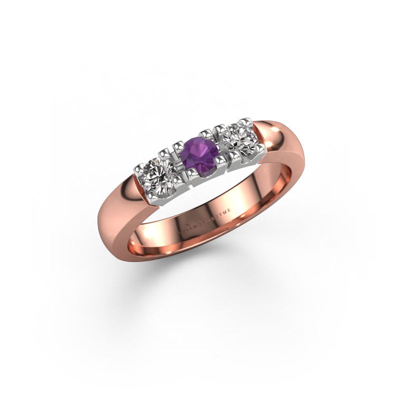 Ring Rianne 3 585 Roségold Amethyst 3.4 mm