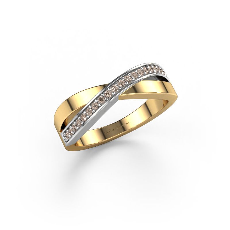 Ring Kaley 585 gold brown diamond 0.143 crt