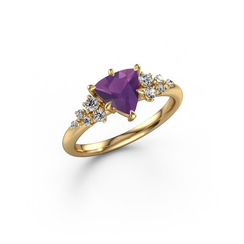 Bague de fiançailles Royce TRI 585 or jaune améthyste 7 mm