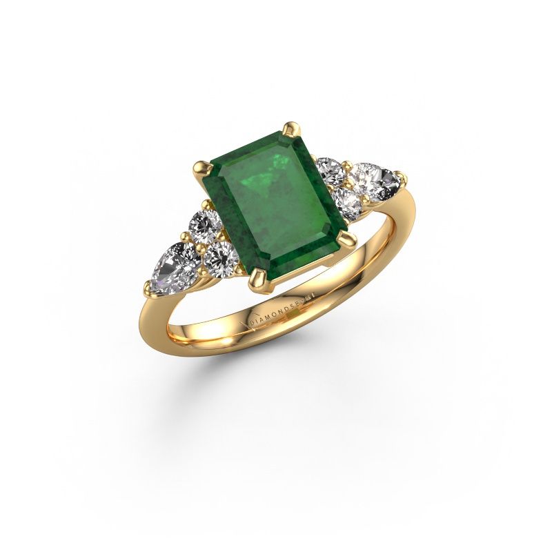 Promise ring Melani EME 585 gold emerald 9x7 mm