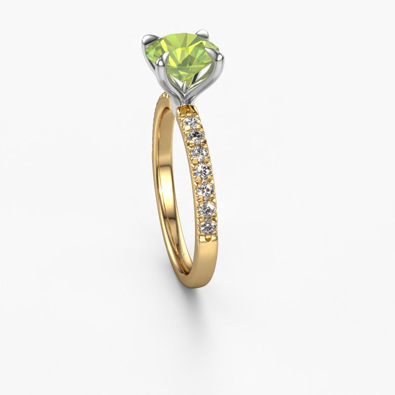 Image of Engagement Ring Crystal Rnd 2<br/>585 gold<br/>Peridot 7.3 Mm
