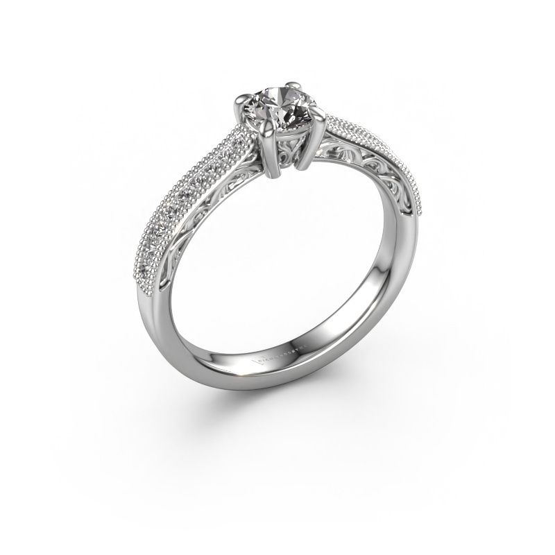 Verlobungsring Shonta RND 585 Weißgold Zirkonia 4.7 mm