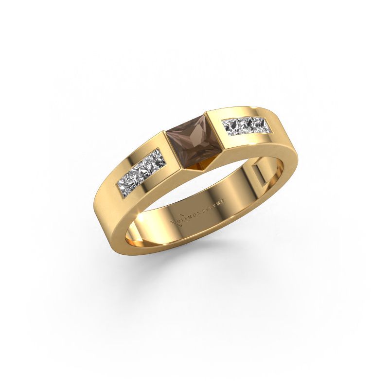 Engagement ring Arlena 2 585 gold smokey quartz 4 mm