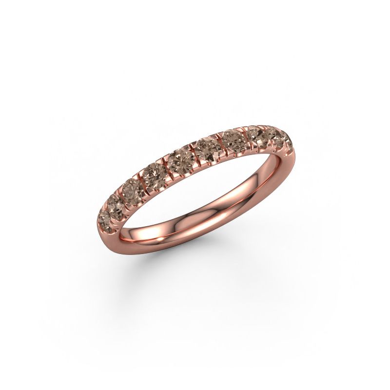 Aanschuifring Jackie Half 585 rosé goud bruine diamant 0.55 crt