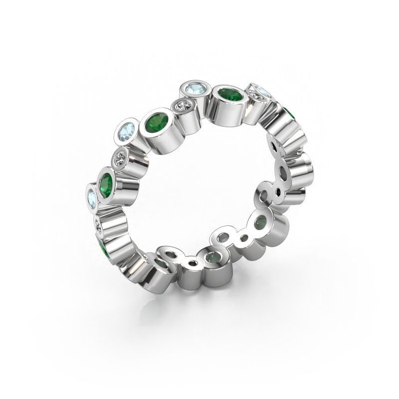 Afbeelding van Ring Tessa<br/>585 witgoud<br/>Smaragd 2.5 mm