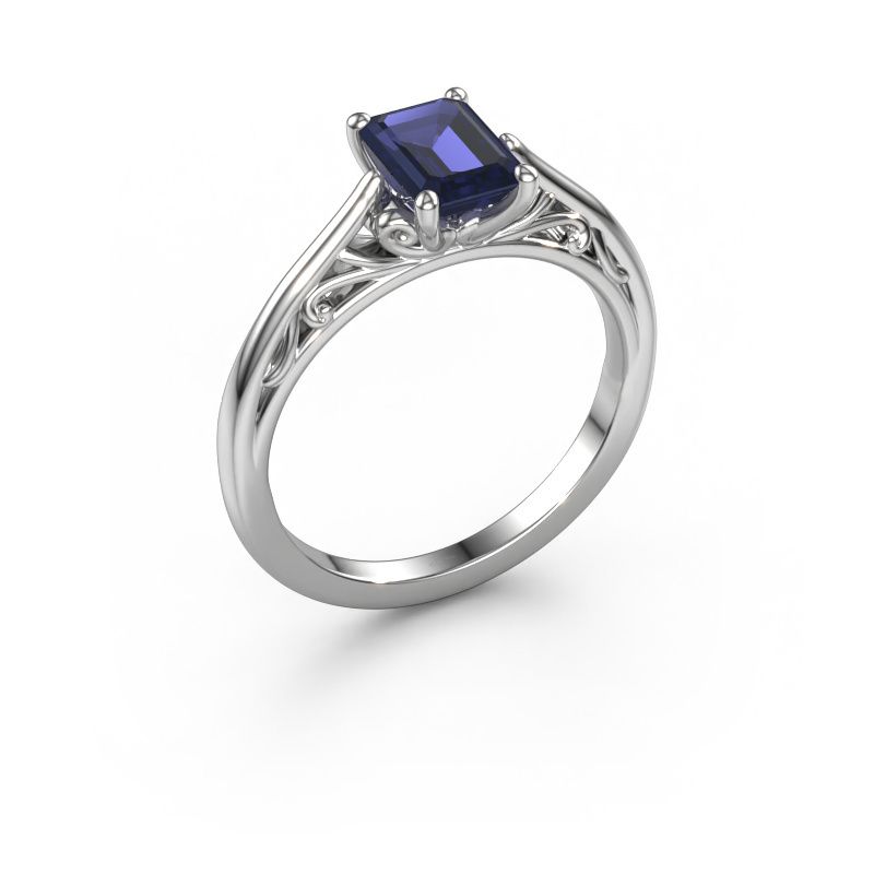 Verlobungsring Shannon eme 950 Platin Saphir 7x5 mm