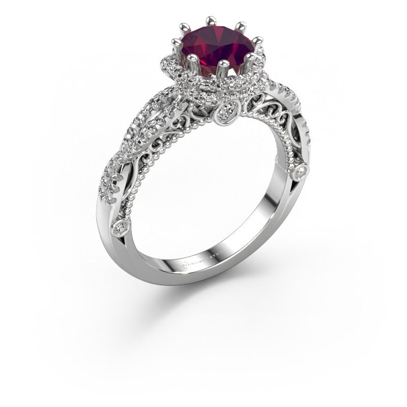 Verlovingsring Lysanne 950 platina rhodoliet 6.5 mm