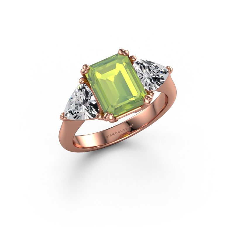 Engagement ring Paula 585 rose gold peridot 9x7 mm