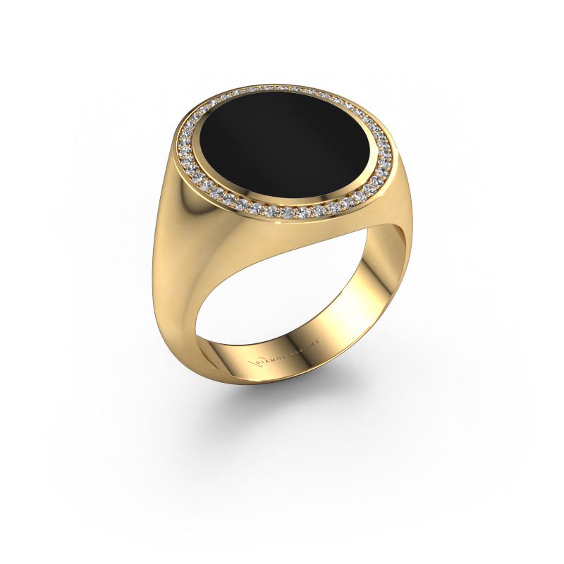 Chevalière Adam 5 585 or jaune onyx 15x13 mm