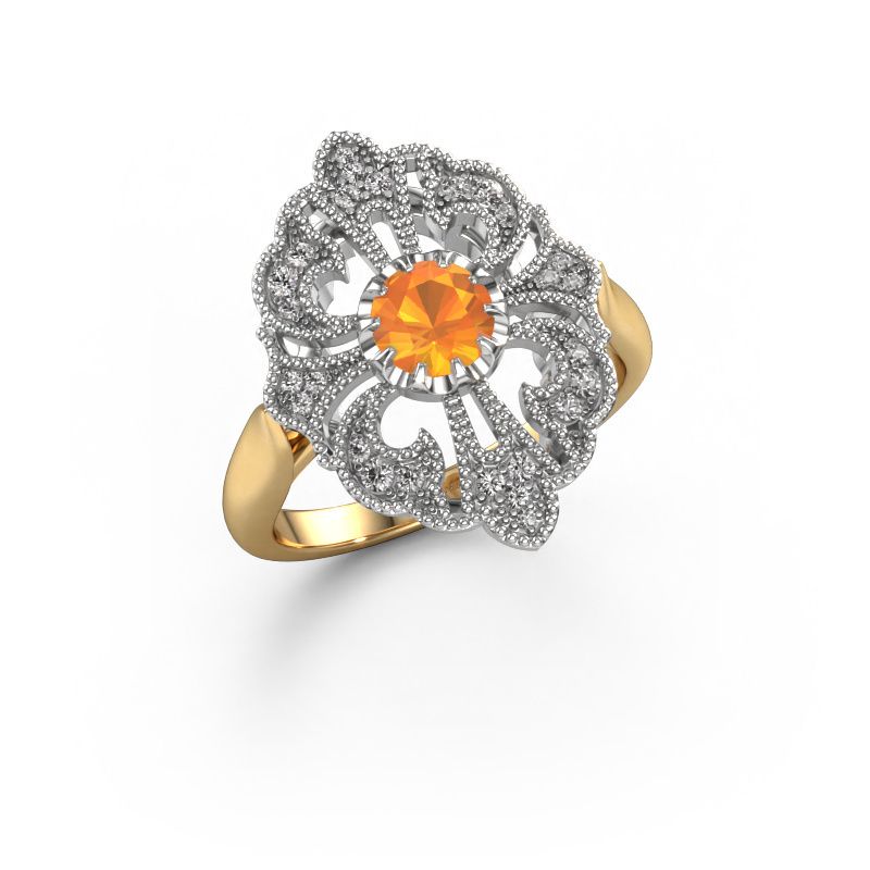 Engagement ring Naida 585 gold citrin 5 mm