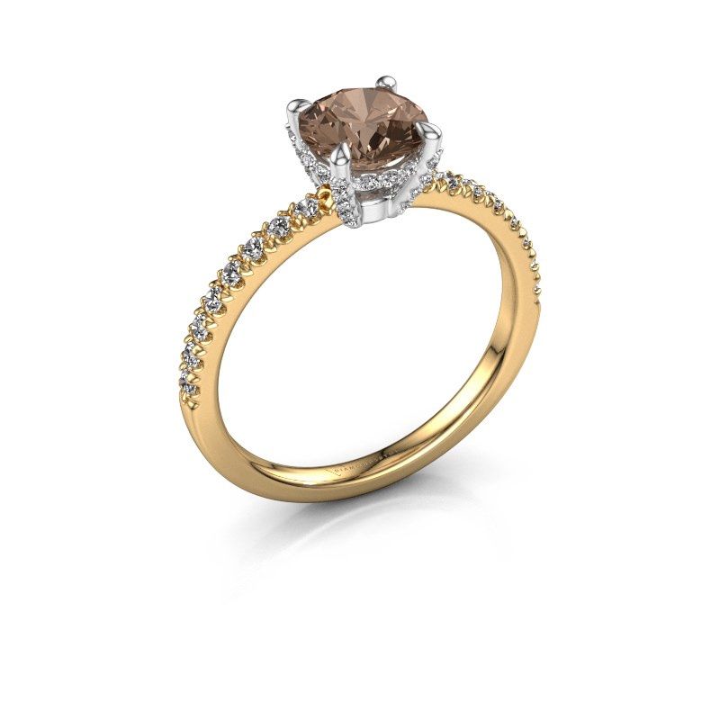 Image of Engagement ring saskia rnd 1<br/>585 gold<br/>brown diamond 1.364 crt