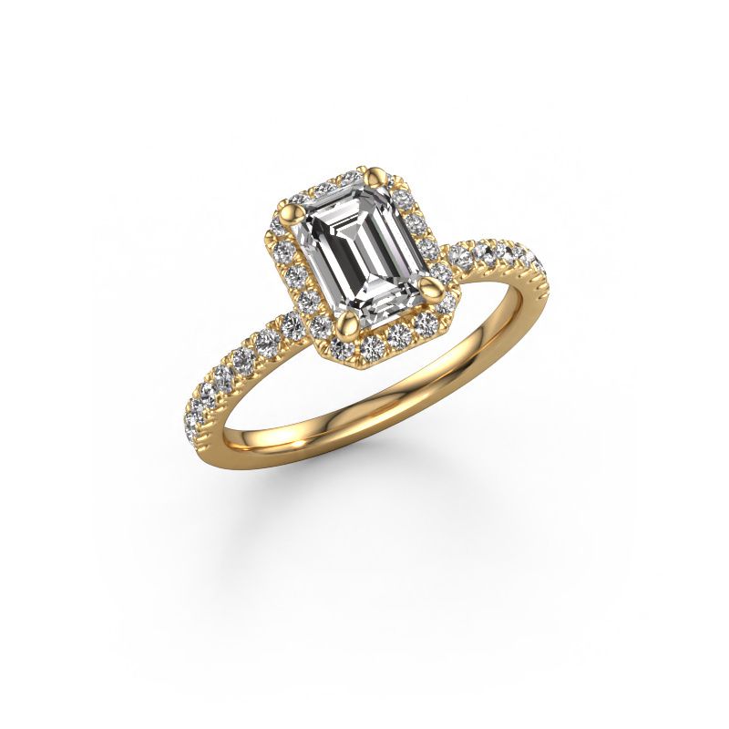 Engagement ring Miranda EME 585 gold zirconia 7x5 mm