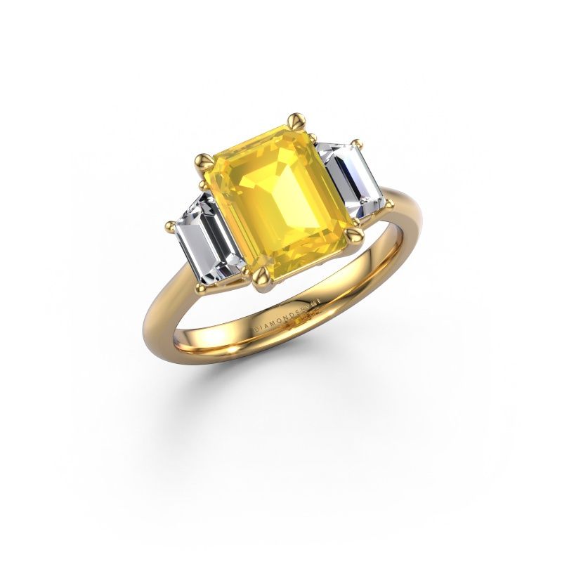 Verlobungsring Maggie EME 585 Gold Gelb Saphir 9x7 mm