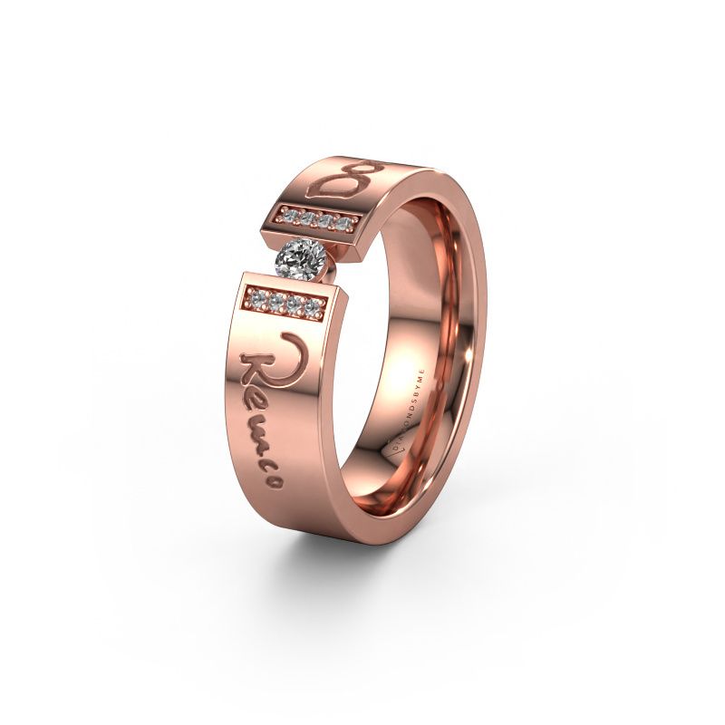 Trauring WH2094L16C 585 Roségold ±6x2.2 mm Zirkonia