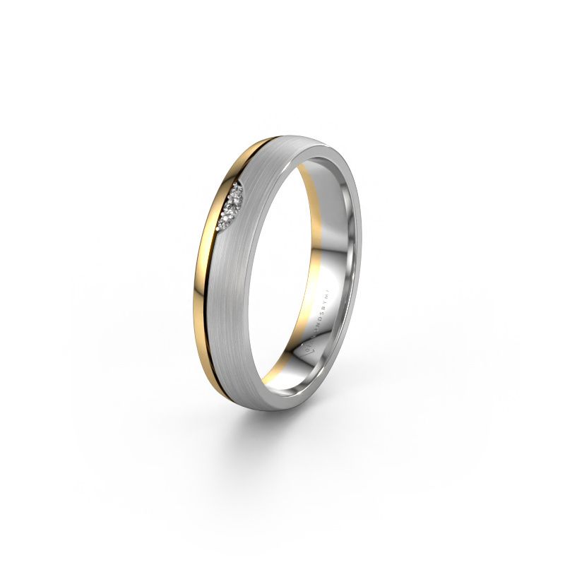 Wedding ring WH0334L24X 585 white gold diamond ±4x1.5 mm