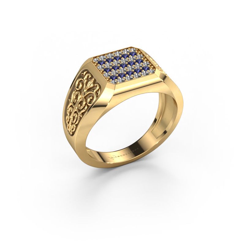Heren ring Amir 585 goud saffier 1.4 mm