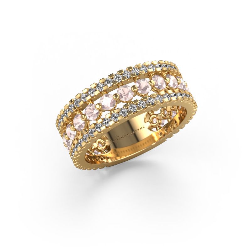 Ring Elizbeth 2 585 gold morganite champagne 2.4 mm