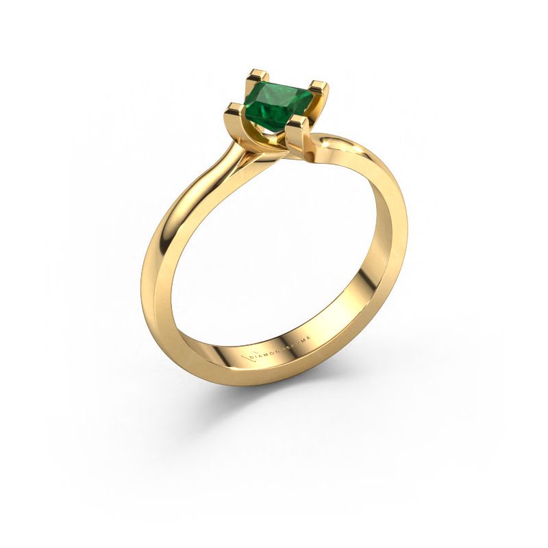 Verlobungsring Dewi Square 585 Gold Smaragd 4 mm