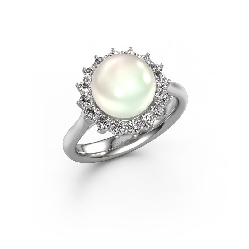 Ring Akiko 950 platinum white pearl 8 mm